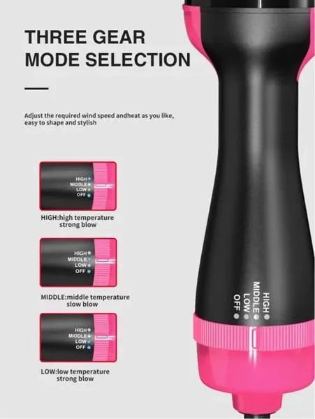One Step Hair Dryer & Styler Black Pink